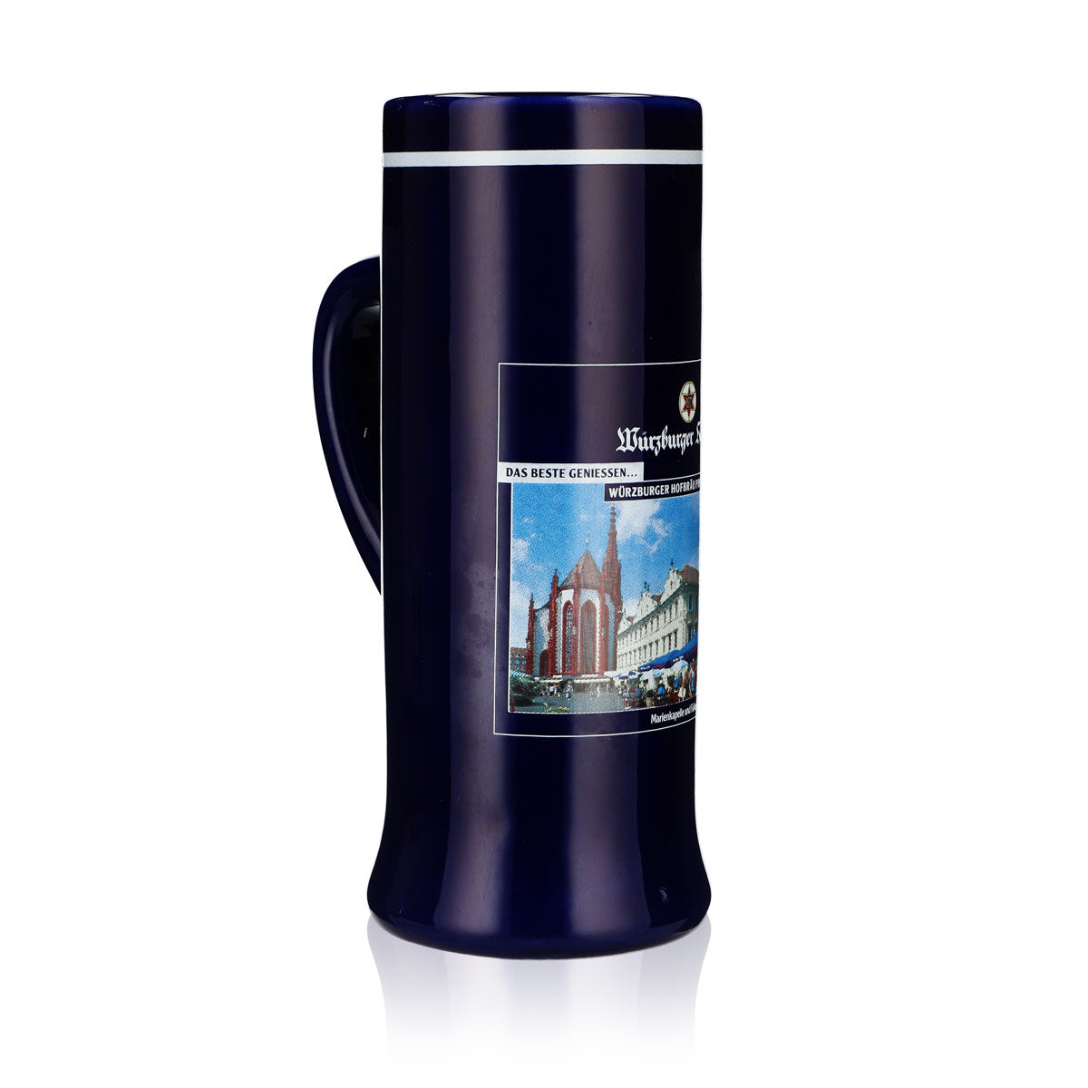 Szklanka do piwa Würzburger Hofbräu, ceramika, kufel 0,55 l, niebieska, Sahm – Widok 2