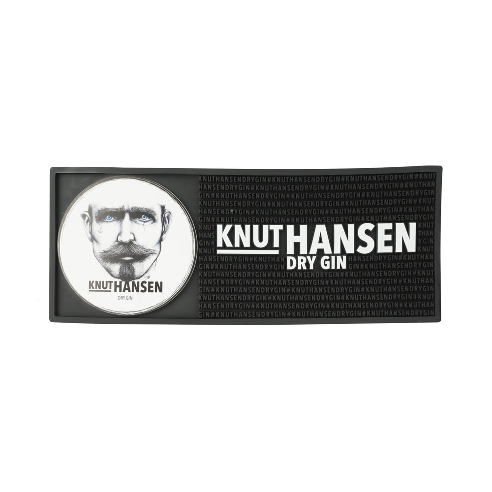 XL Knut Hansen Gin Bar Mat Rubber Black 50x20cm Runner Glass Drip Mat